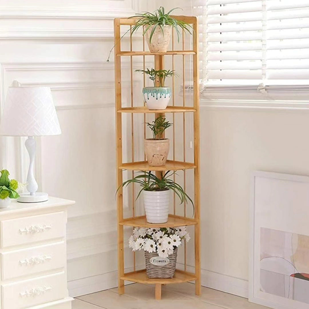 5 Tier Wooden Corner Shelf