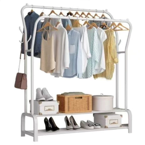 Double pole garment clothing rack