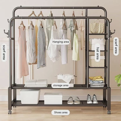 Double pole clothing rack