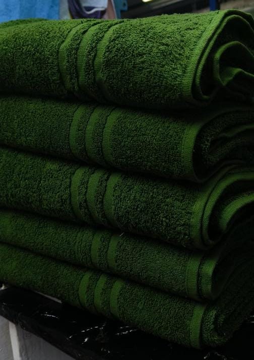 Olive green cotton towels