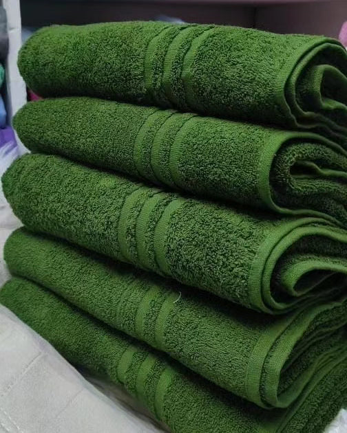 Olive green cotton towels