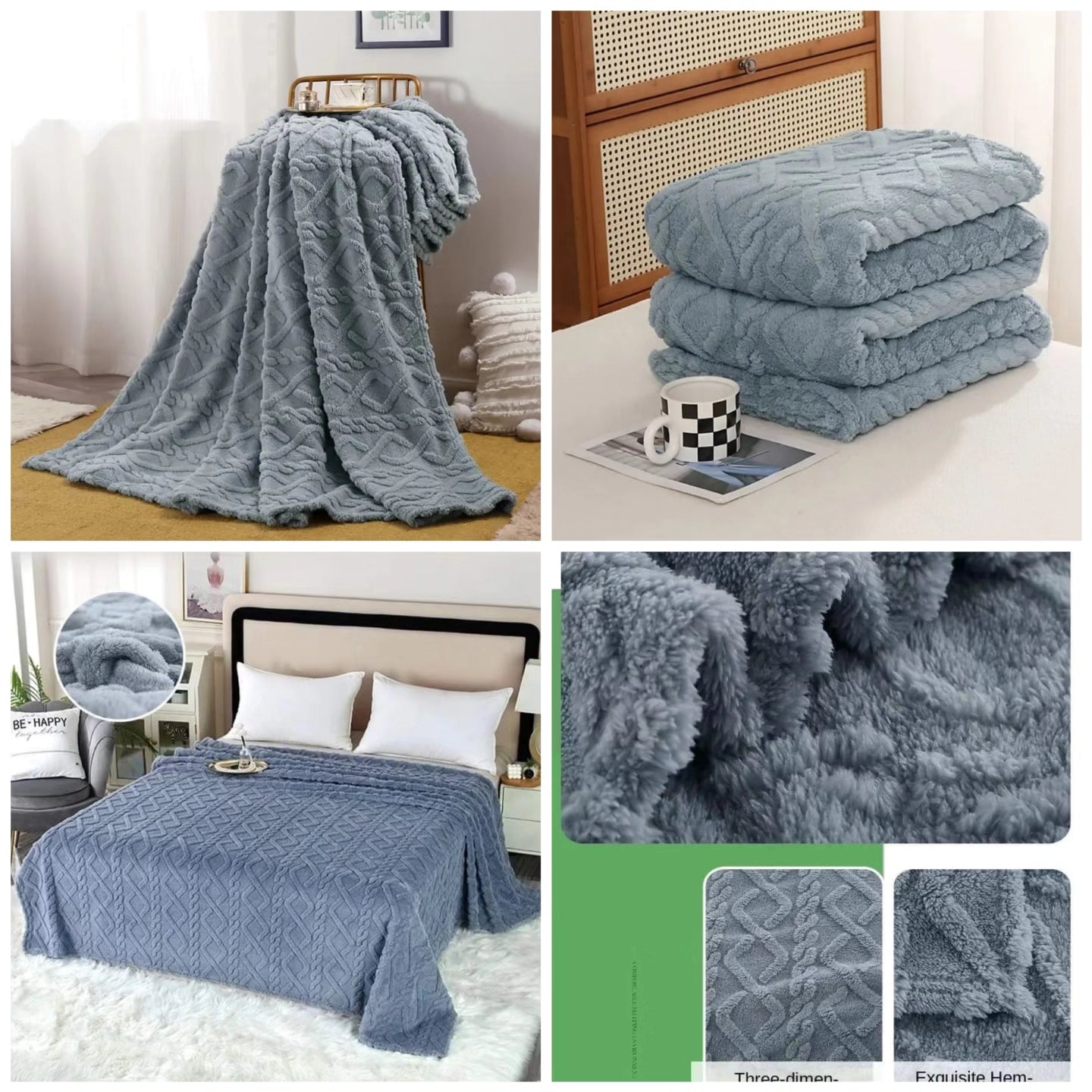 6*7 Solid Flannel Embossed Blanket