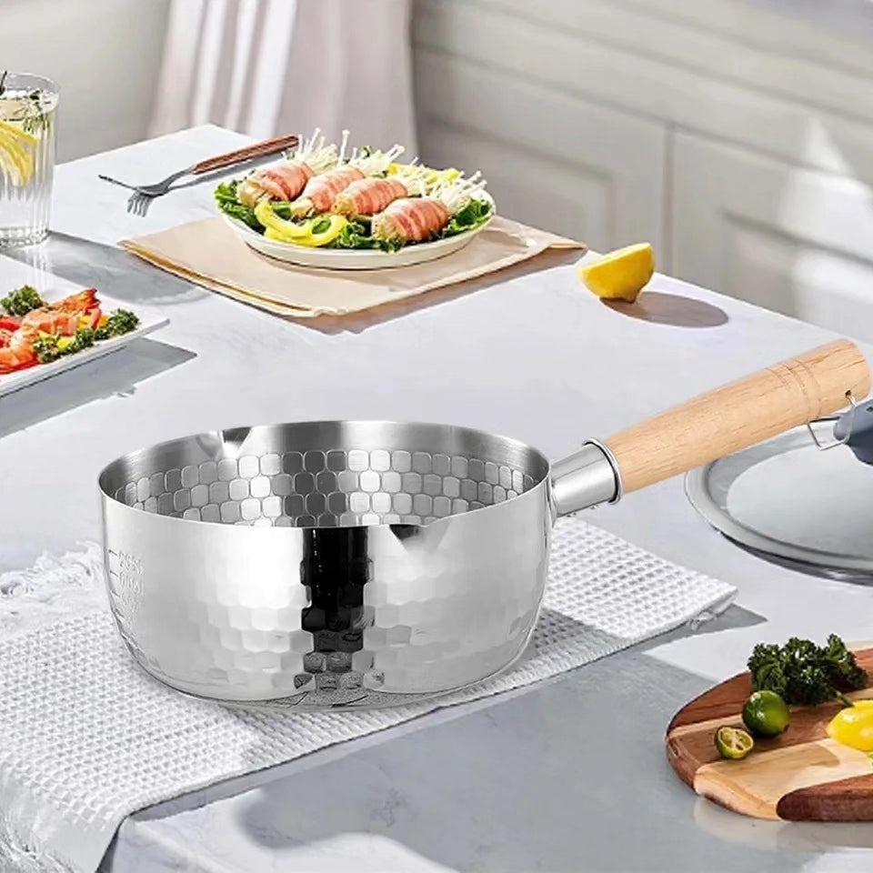 Stainless Steel Sufuria/Snow Milk Cookware with Wooden Handle