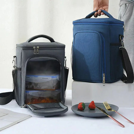 2 Layer Large Capacity Insulated Food Lunch Bag