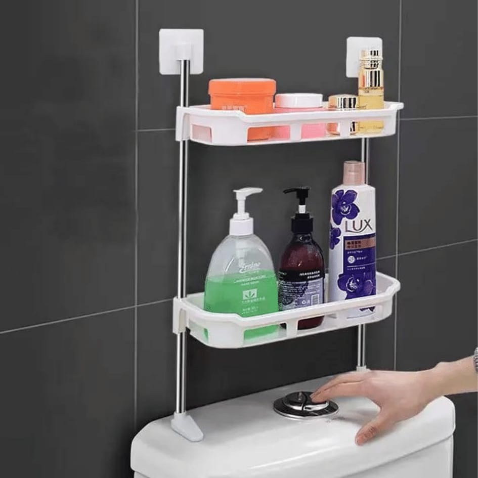 Detachable 2 layer over the toilet organizer