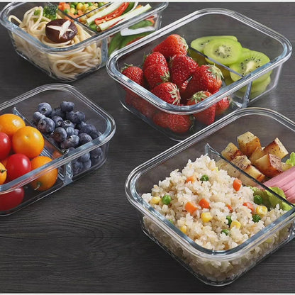 Borosilicate Glass Partitioned Lunch Box