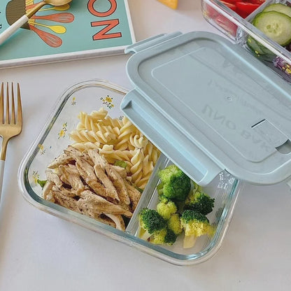 Borosilicate Glass Partitioned Lunch Box