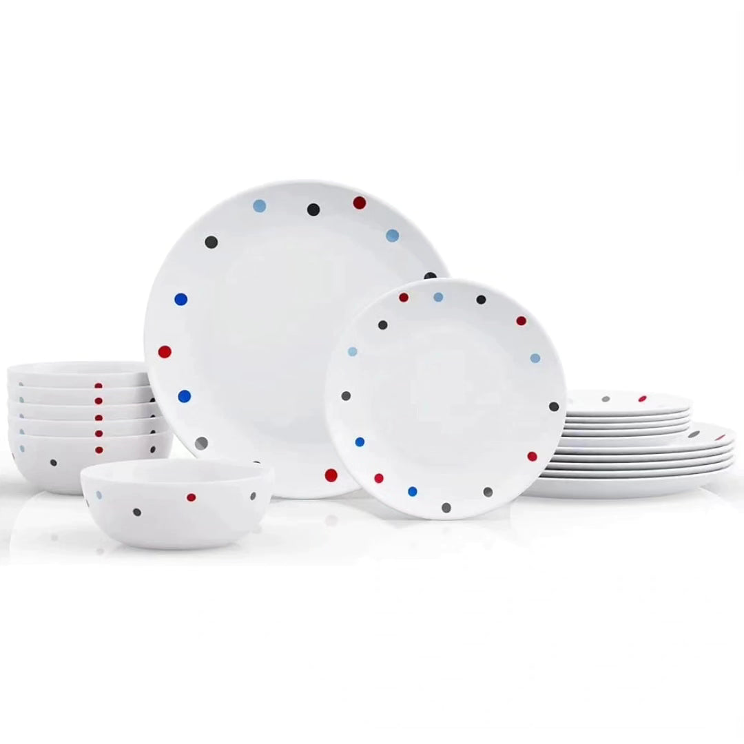 18pcs Trendy Dot Style Ceramic Dinner Set