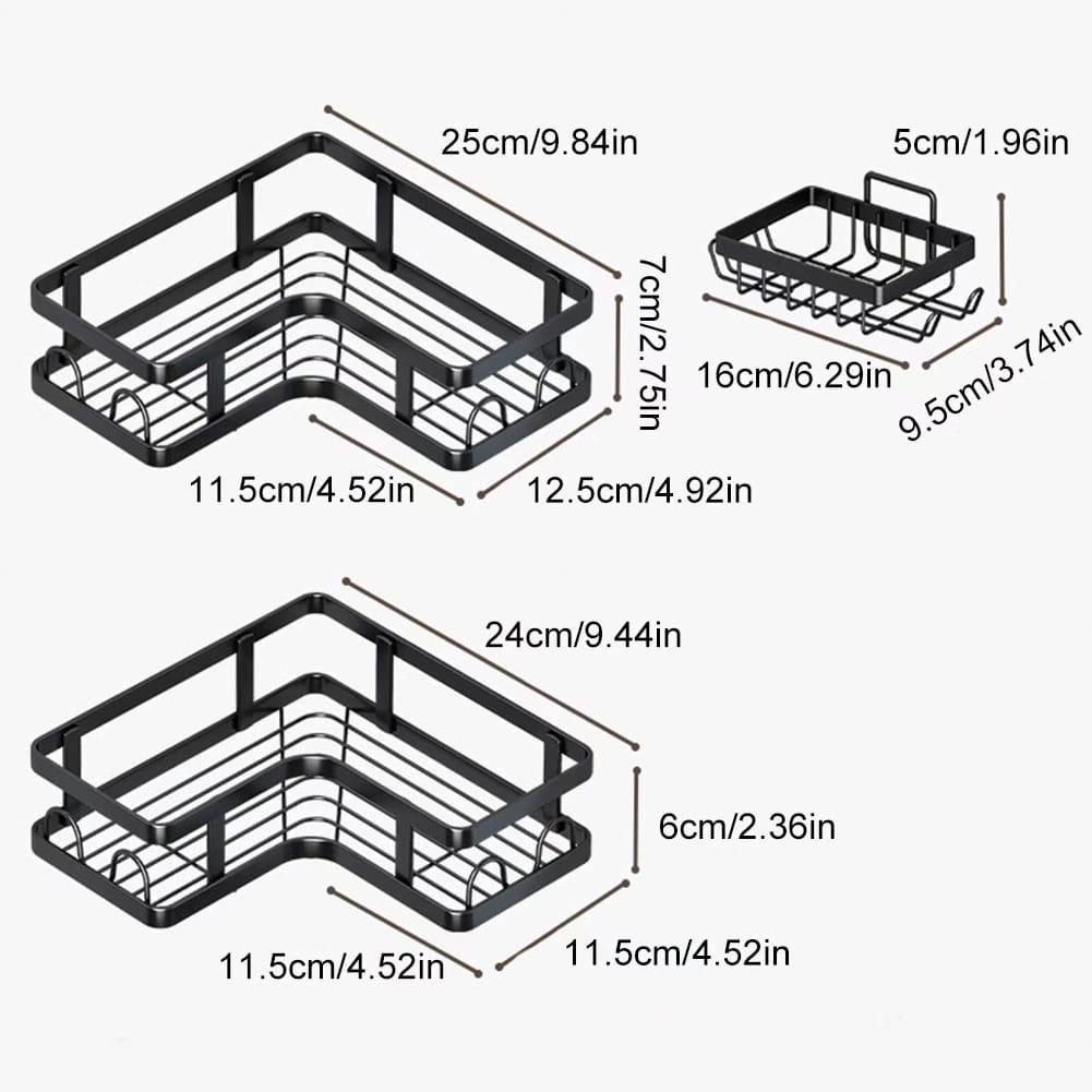 3pcs Set Shower Caddy Shelf