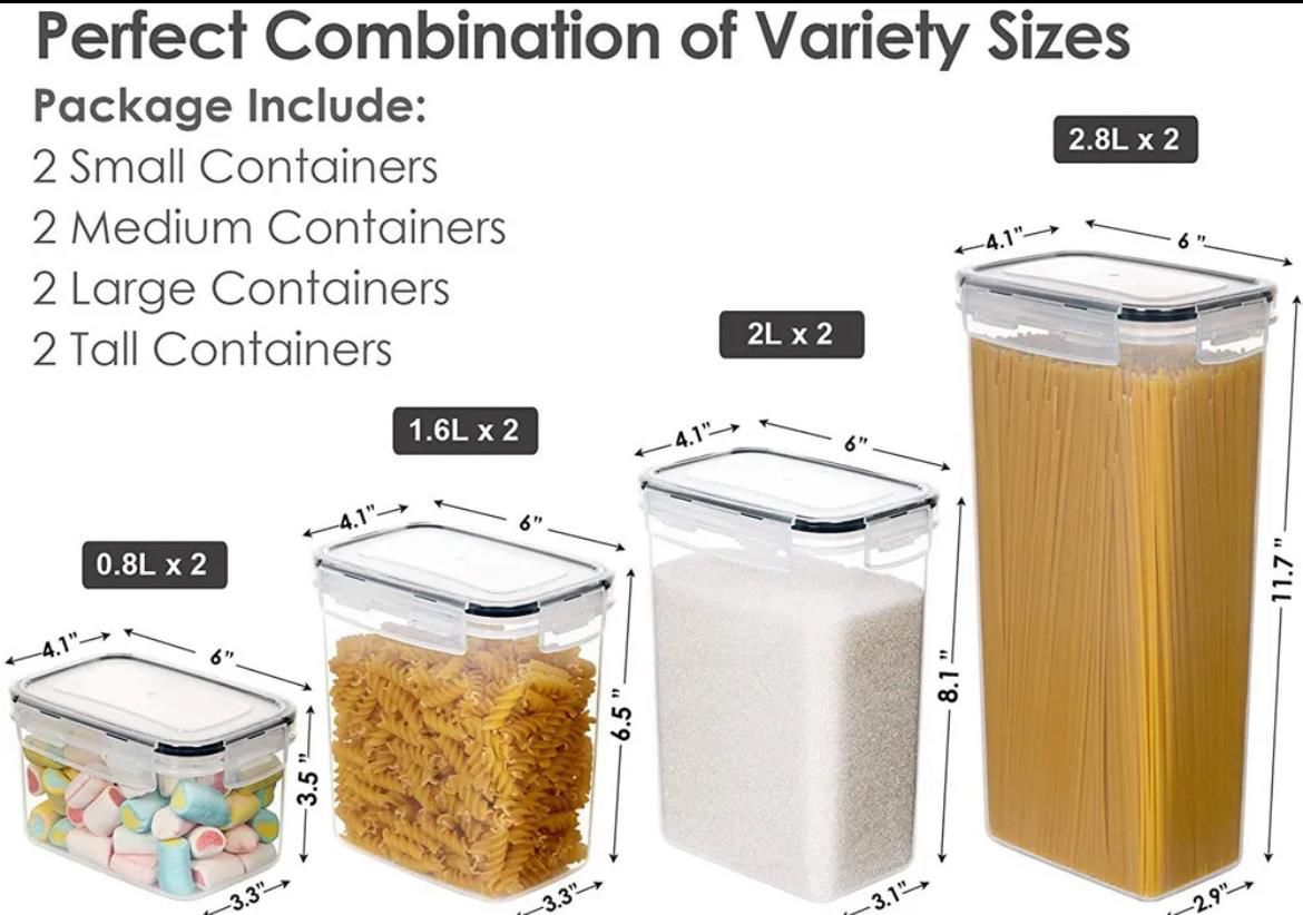 8pc Food storage containers