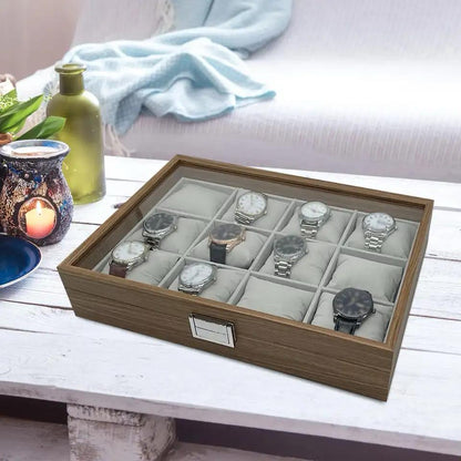 12pc Wooden Watch Organizer