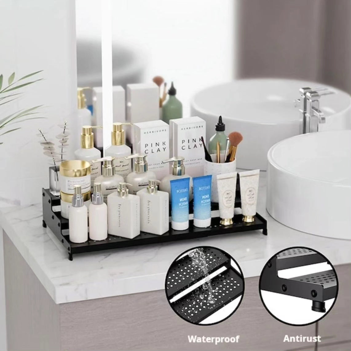 Expandable metallic spice cosmetic organizer