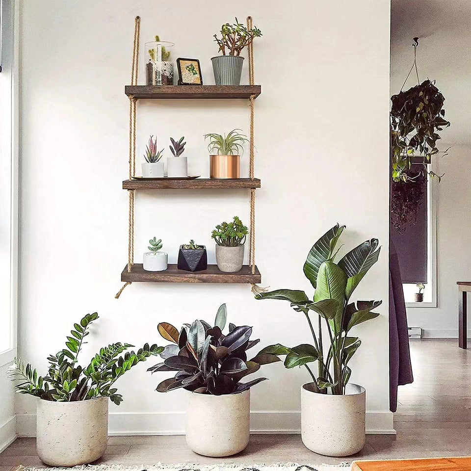 3 Tier Wood Floating Shelf