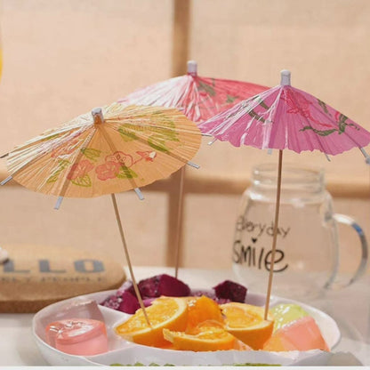 Umbrella cocktail straw set