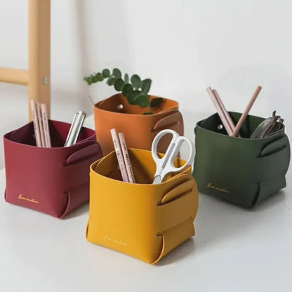 Creative Foldable Pu Leather Storage Organizer