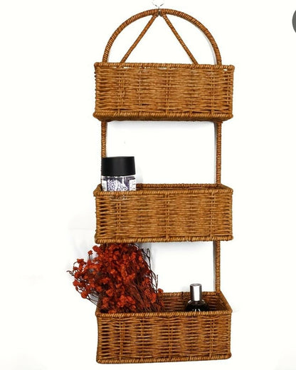 Hand woven shower caddy 3 layer