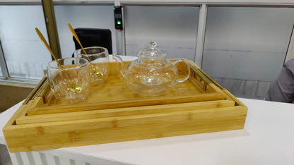 3Pc Bamboo serving trays   BlackNov