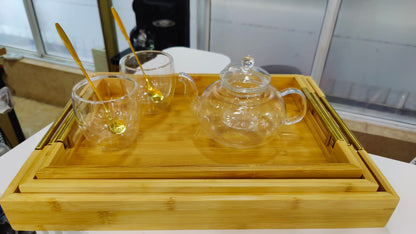 3Pc Bamboo serving trays   BlackNov