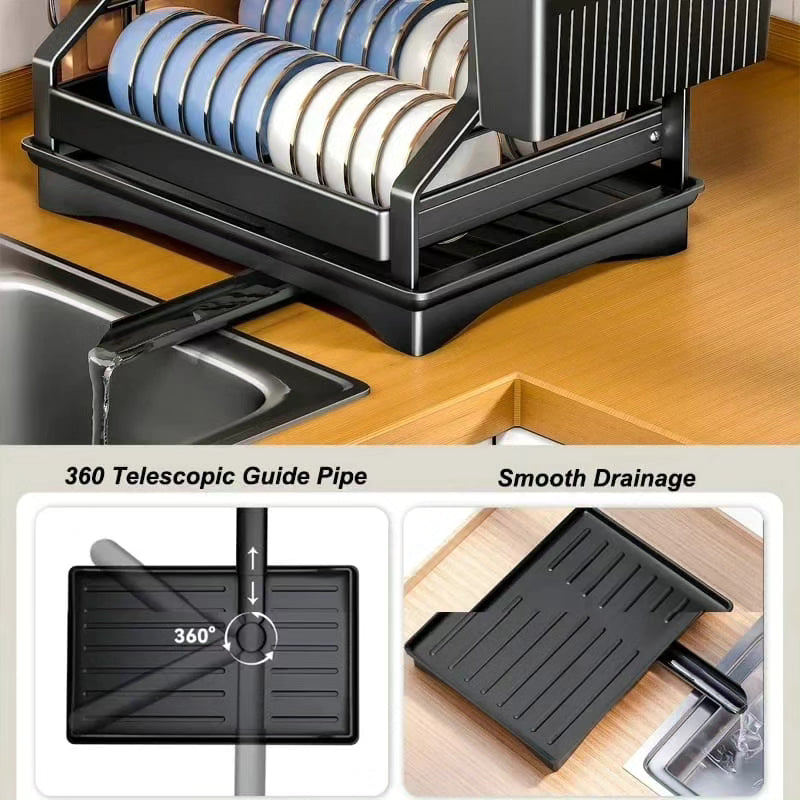2 Tier Carbon Steel Dish Drying Rack