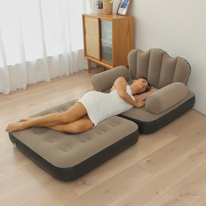 5 in 1 Inflatable Sofa Bed with L Shaped Armrest