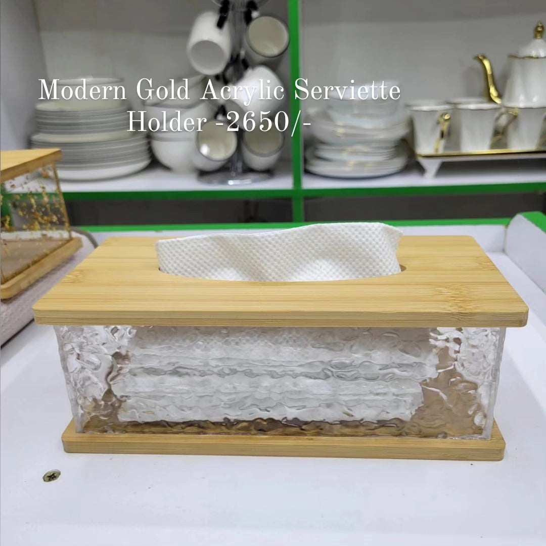 Modern Gold Acrylic Serviette Holder