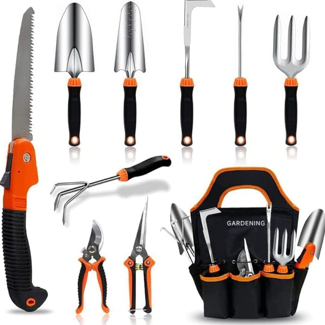 Garden Tool Set, 10 PCS Stainless Steel Heavy Duty