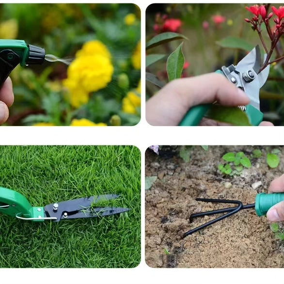 10 Pcs Gardening Hand Tools with Floral Print