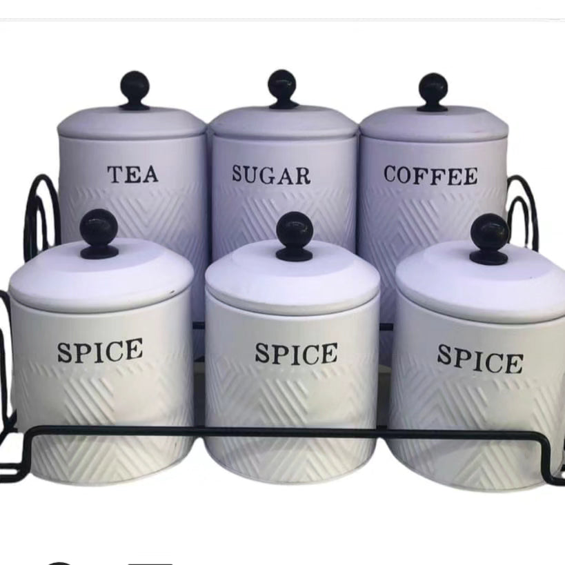 7 in 1 Storage Canisters with Lid and Stand