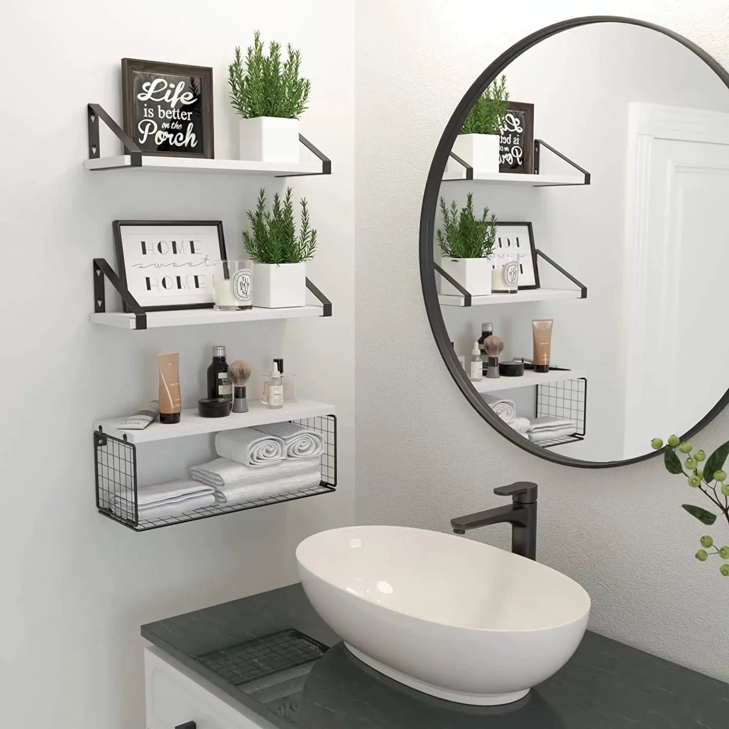 3pc floating shelves