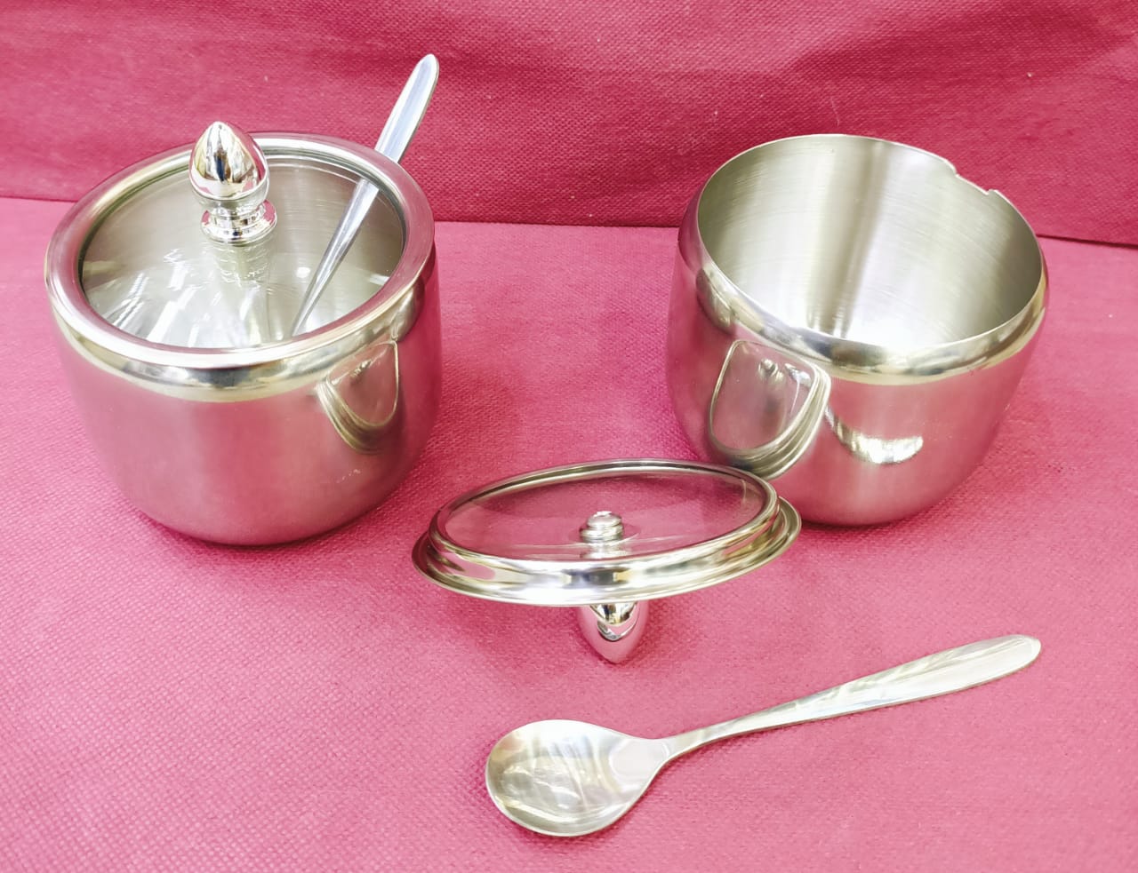 Stainless sugar dish