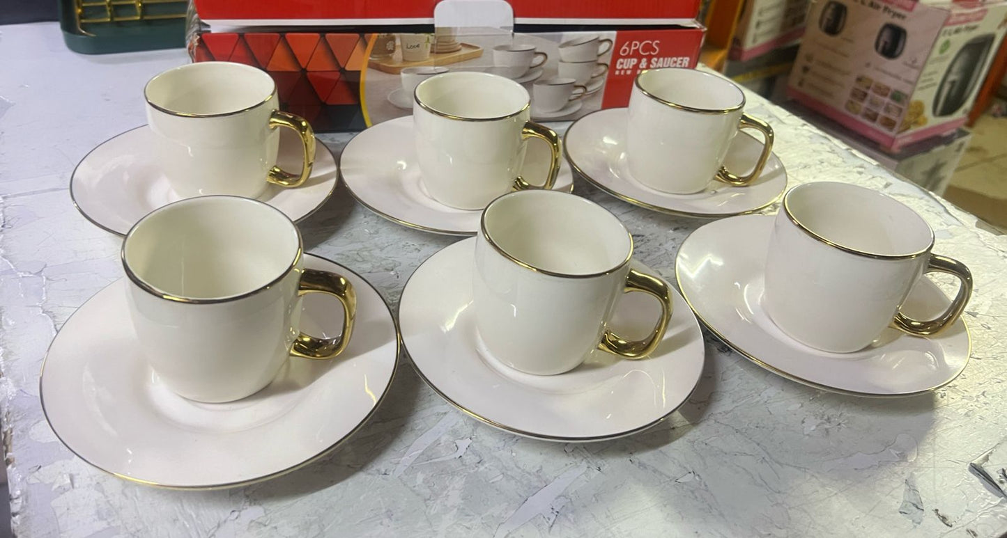 6pc Mugs and 6 saucers