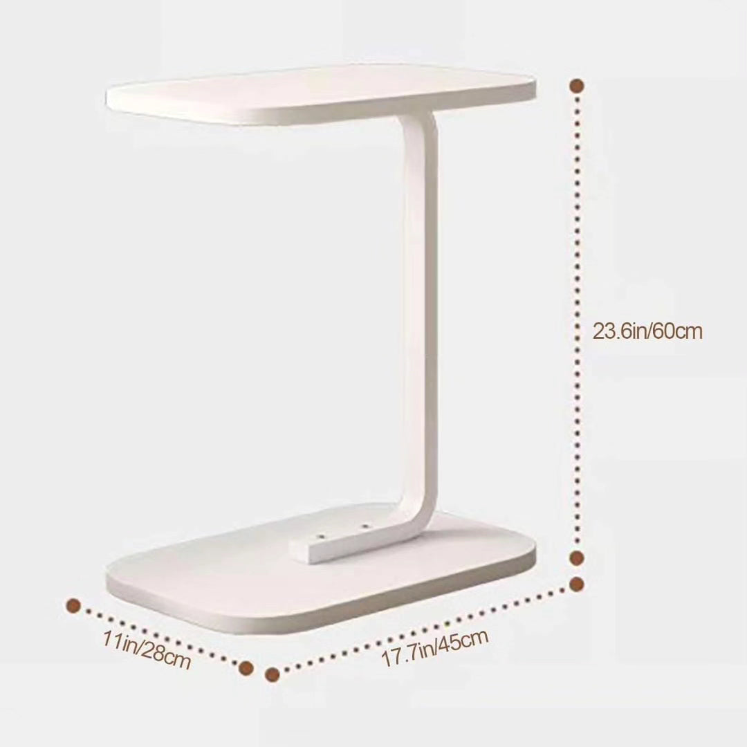 White C Shaped Sofa Table