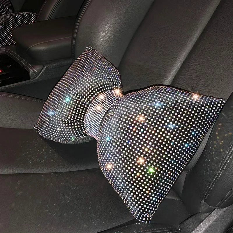 Universal Luxury Rhinestone Diamond Bowknot Car Headrest