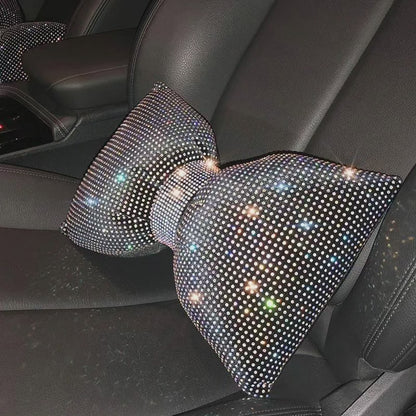 Universal Rhinestone Diamond Bowknot Car Headrest