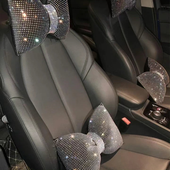 Universal Luxury Rhinestone Diamond Bowknot Car Headrest