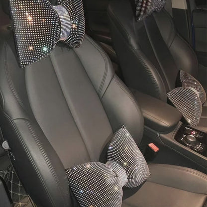 Universal Rhinestone Diamond Bowknot Car Headrest