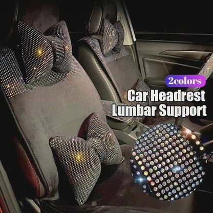 Universal Rhinestone Diamond Bowknot Car Headrest