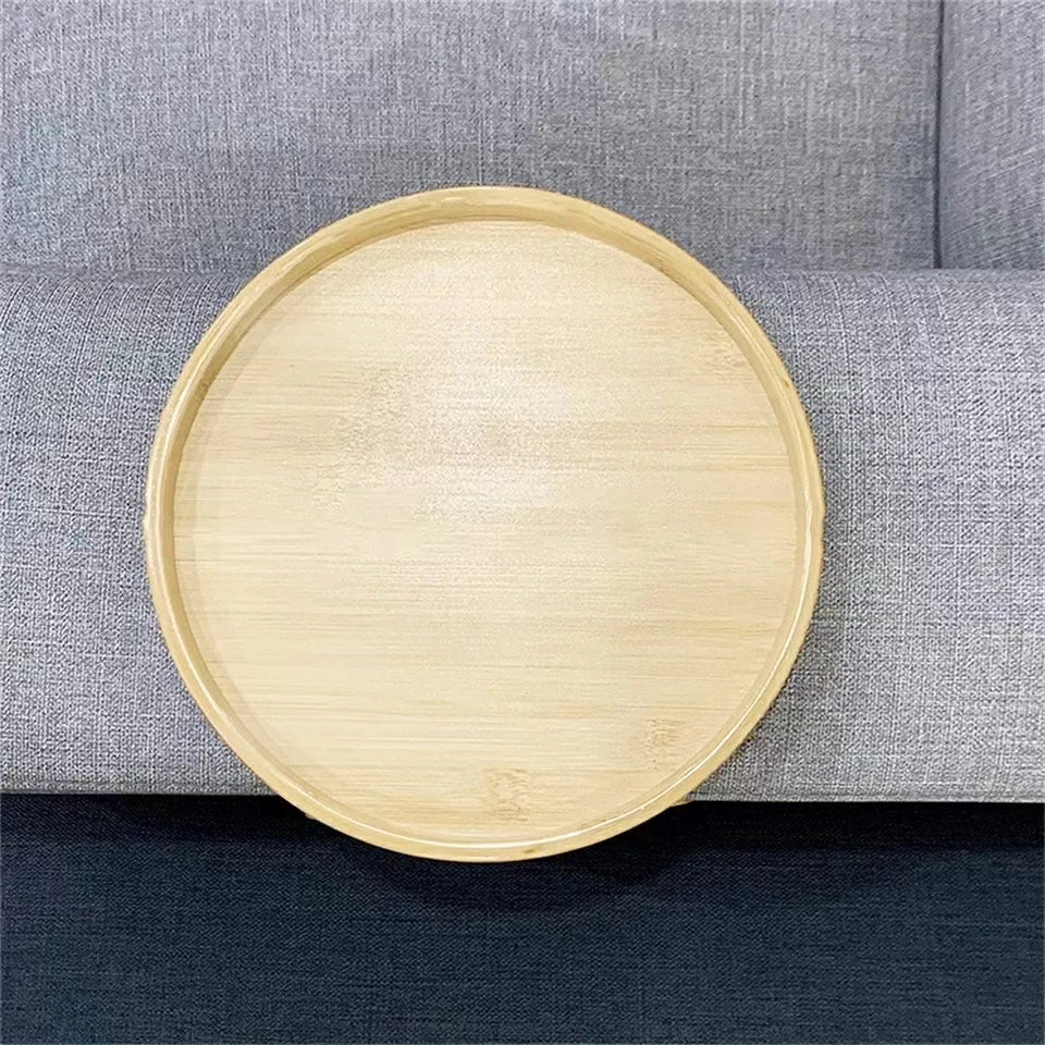 Round Bamboo Sofa Tray