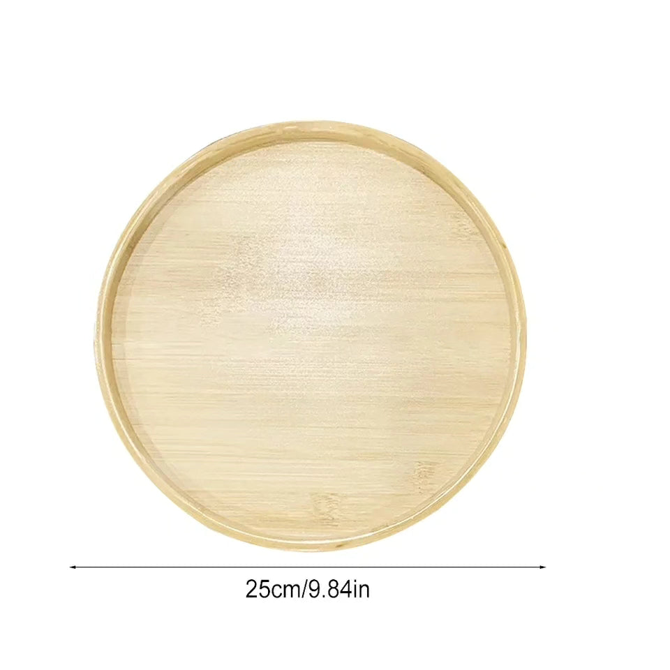 Round Bamboo Sofa Tray