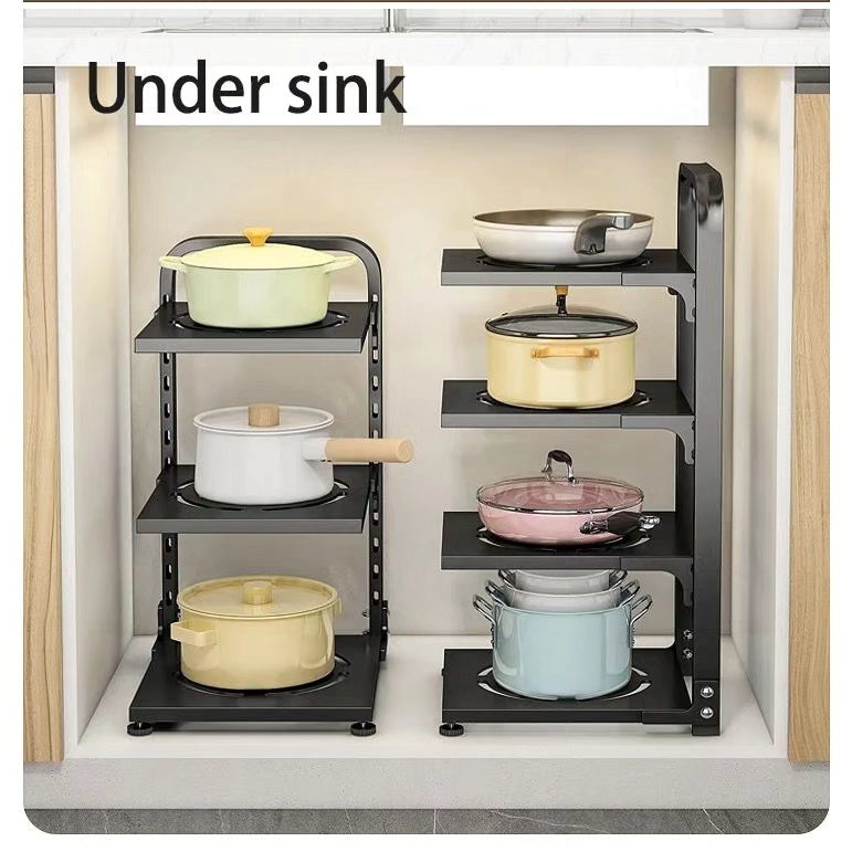 Kitchen adjustable storage rack