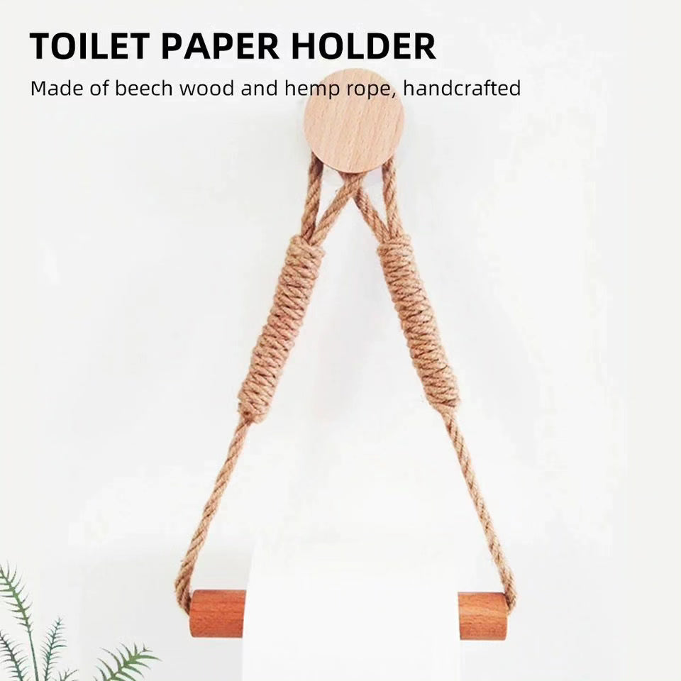 Rope with Bamboo Tissue Holder