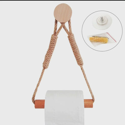 Rope with Bamboo Tissue Holder