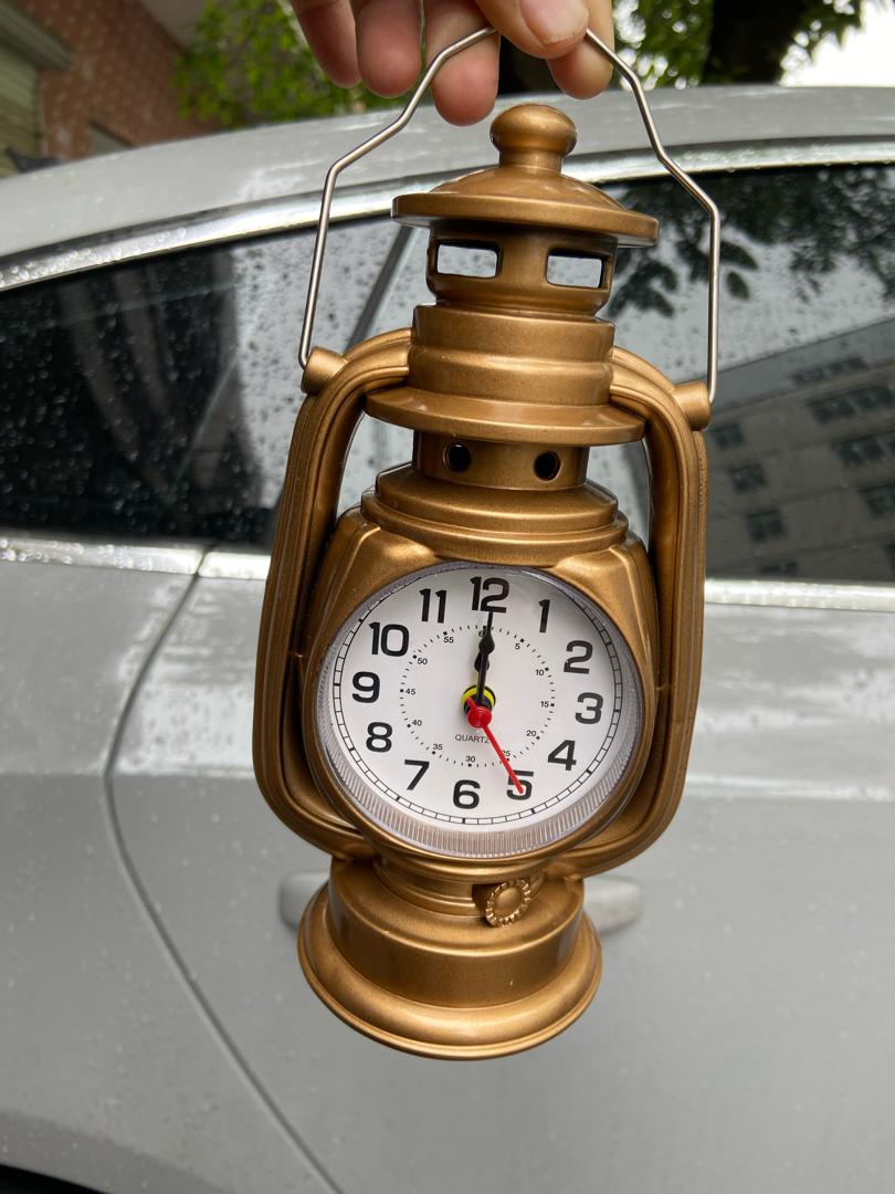 Vintage retro oil lamp alarm clock