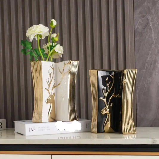 Luxury Ceramic Gold Book Vase