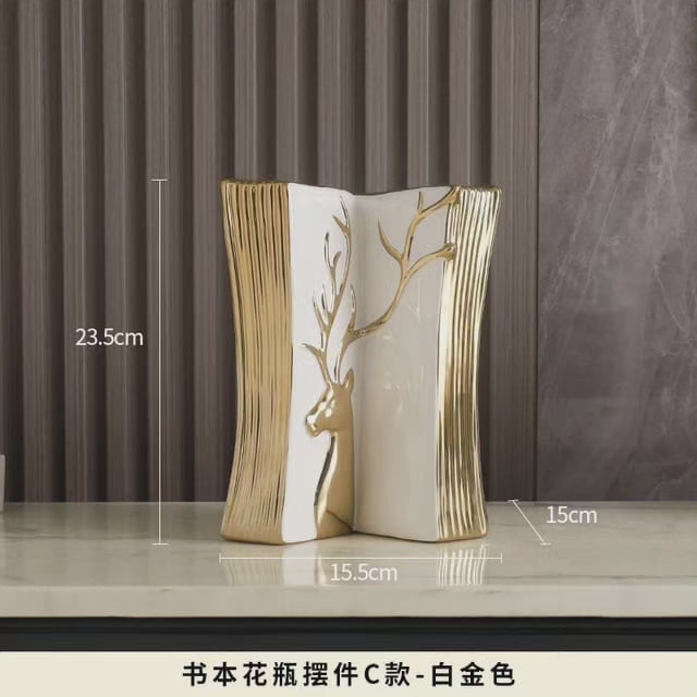 Ceramic Gold Book Vase