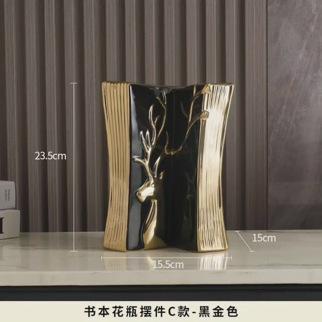 Ceramic Gold Book Vase