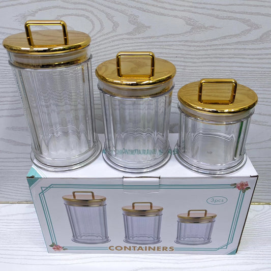 3pcs Acrylic Canister Set