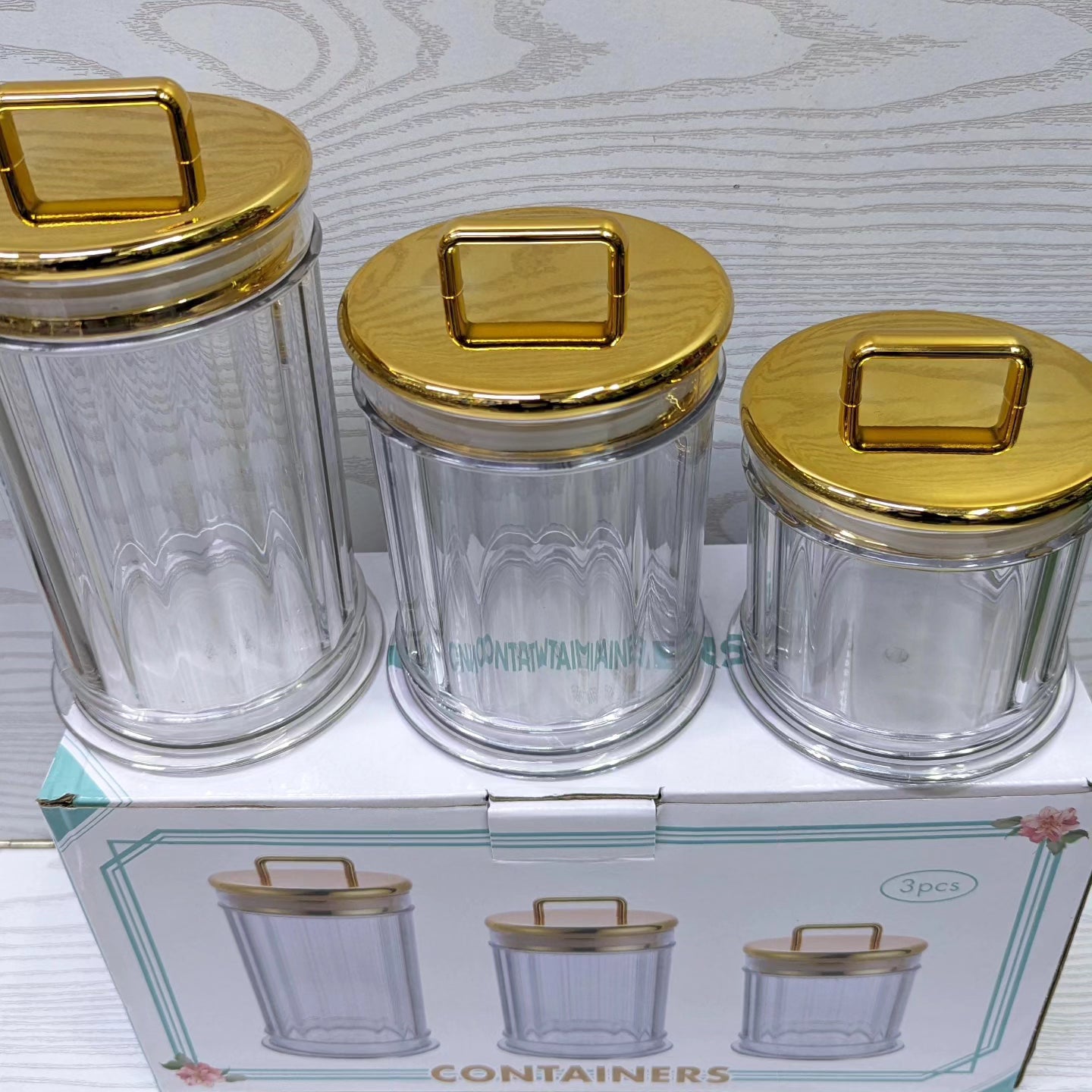 3pcs Acrylic Canister Set