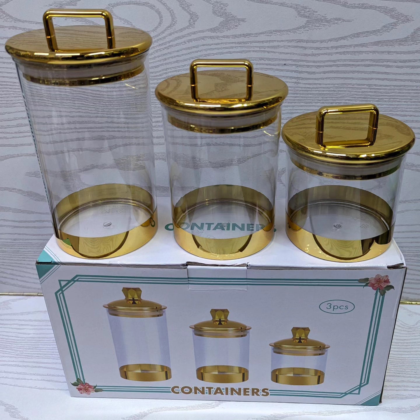 3pcs Acrylic Canister Set