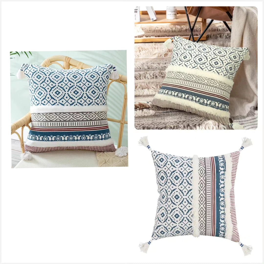 Throw Pillow Case with Tassels